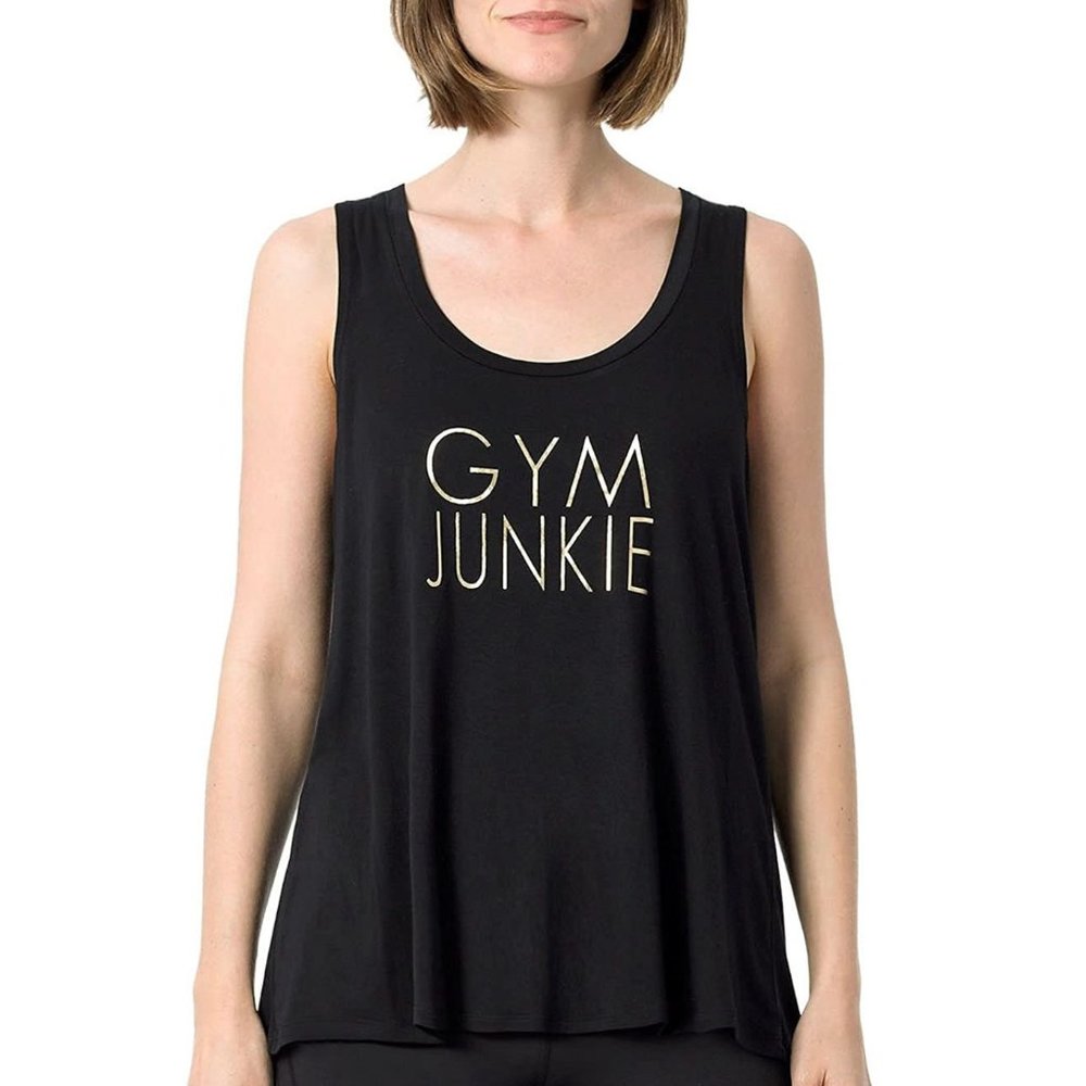 Z by Zobha Graphic Tank Top Gym Junkie Black